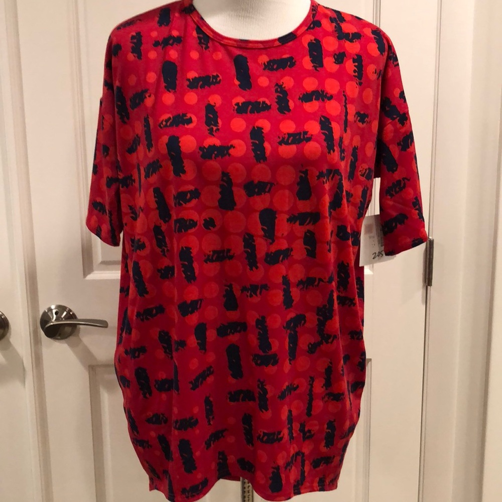 Lularoe Irma XXS NWT red navy orange